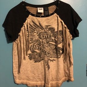 Harley Davidson Flowy Fringe TShirt